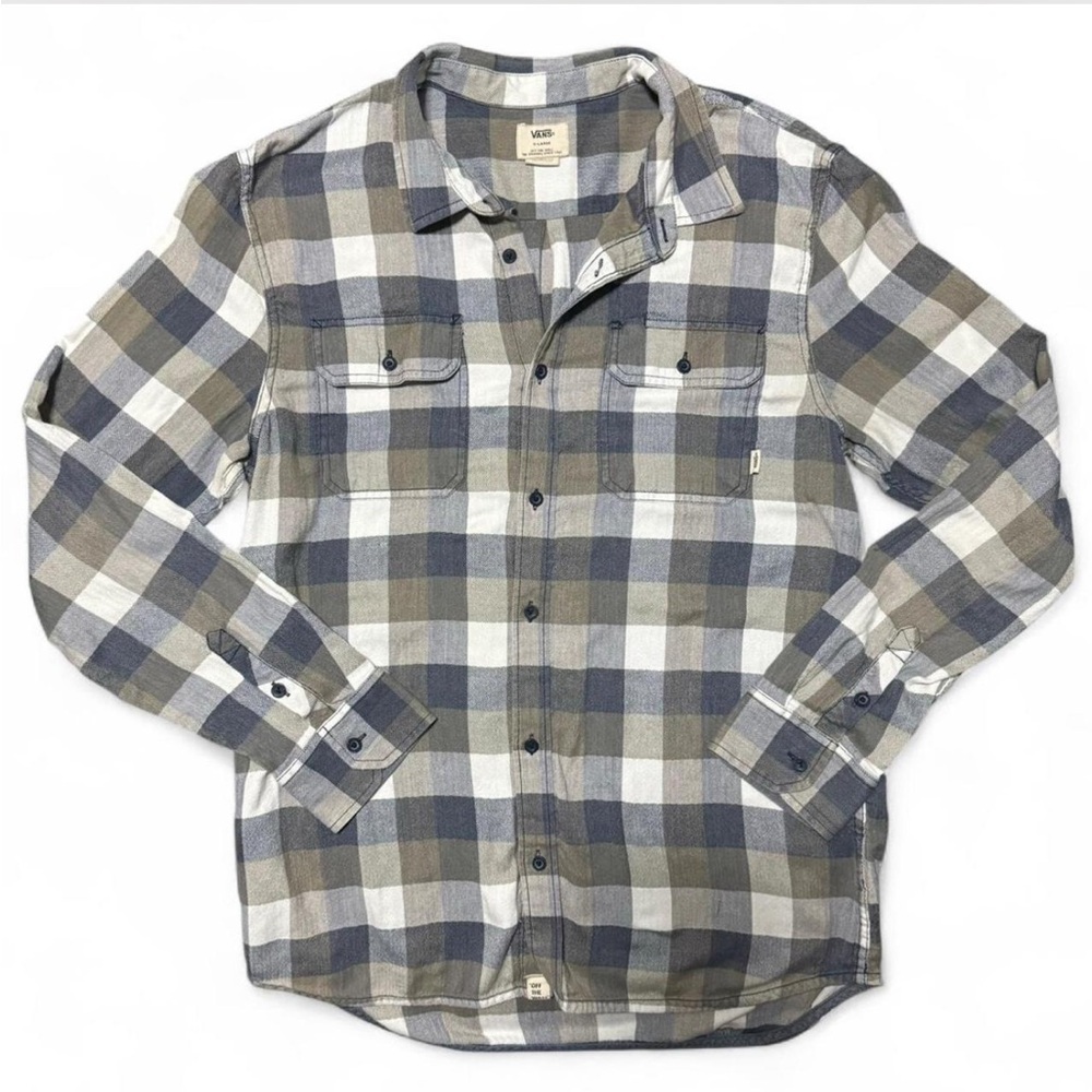 Vans Blue and Gray Checkered Shirt